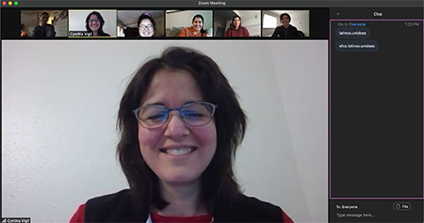 people participate in a zoom call